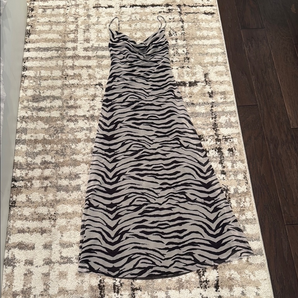 Zara Black and White Slip Dress for Night Out